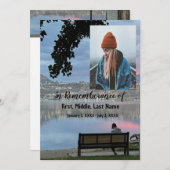 Gedächtnisdienst Einladung Park/Garten: Parco di V (Vorne/Hinten)