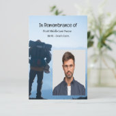 Gedächtnisdienst Einladung Wandern Abenteuer (Stehend Vorderseite)