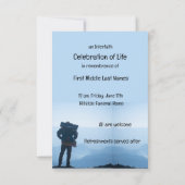 Gedächtnisdienst Einladung Wandern Abenteuer (Rückseite)