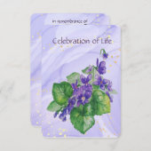 Gedächtnisdienst Einladung Watercolor Wild Violet (Vorne/Hinten)