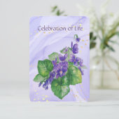 Gedächtnisdienst Einladung Watercolor Wild Violet (Stehend Vorderseite)