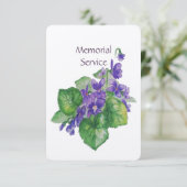 Gedächtnisdienst Einladung Watercolor Wild Violet (Stehend Vorderseite)
