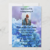 Gedächtnisdienst Einladung zu Hydrangea Garden-Blu (Rückseite)