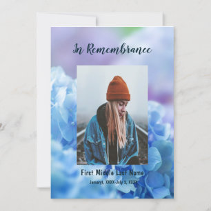 Gedächtnisdienst Einladung zu Hydrangea Garden-Blu