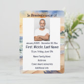 Gedächtnisdienst Einladung zum Strandparadies (Stehend Vorderseite)