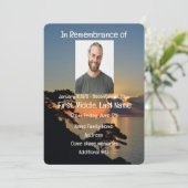 Gedächtnisdienst: Einladung zum Sunset Water (Stehend Vorderseite)