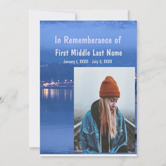 Gedächtnisdienst Einladung zur Morgendämmerung (Vorderseite)