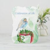 Gedächtnisdienst: Europäische Robin-Vogel einladen Einladung (Stehend Vorderseite)