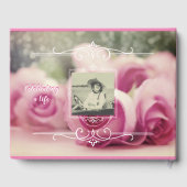 Gedächtnisdienst feiert ein "Life Pink Roses" Gästebuch (Rückseite)