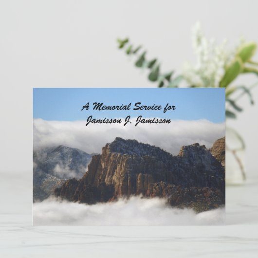 Gedächtnisdienst, Gedenkfeier für die Nestled Clou Einladung (Stehend Vorderseite)