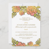 Gedächtnisdienst Golden Blume Foto Einladung (Rückseite)