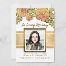 Gedächtnisdienst Golden Blume Foto Einladung