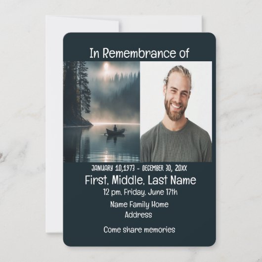 Gedächtnisdienst: Kanufahren einladen Einladung (Vorderseite)