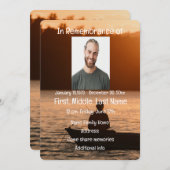 Gedächtnisdienst laden Sunset Fishing Einladung (Vorne/Hinten)