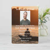 Gedächtnisdienst laden Sunset Fishing Einladung (Stehend Vorderseite)