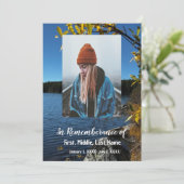 Gedächtnisdienst laden Treppensee Morgenlandschaft Einladung (Stehend Vorderseite)