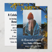 Gedächtnisdienst laden Treppensee Morgenlandschaft Einladung (Vorne/Hinten)