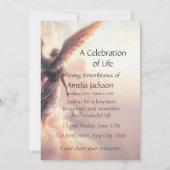 Gedächtnisdienst lädt Angel Sky Clouds ein Einladung (Rückseite)