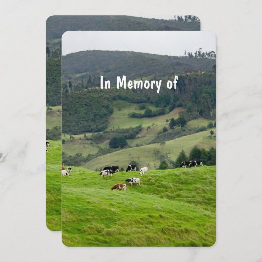 Gedächtnisdienst lädt Bauer der Rinderzucht ein Einladung (Vorne/Hinten)