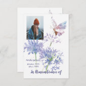 Gedächtnisdienst lädt Blume zum Schmetterling im G Einladung (Vorne/Hinten)