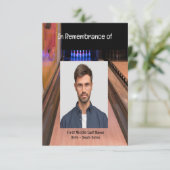 Gedächtnisdienst lädt Bowling Lane Bowler ein Einladung (Stehend Vorderseite)