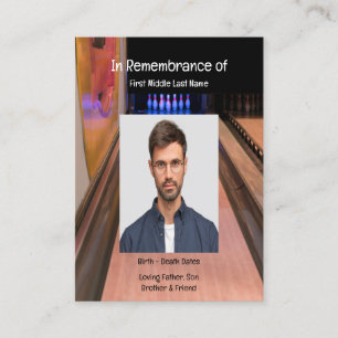 Gedächtnisdienst lädt Bowling Lane Bowler ein Visitenkarte