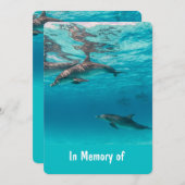 Gedächtnisdienst lädt Delphine unter Wasser ein Einladung (Vorne/Hinten)
