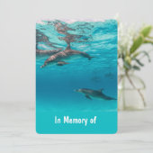 Gedächtnisdienst lädt Delphine unter Wasser ein Einladung (Stehend Vorderseite)