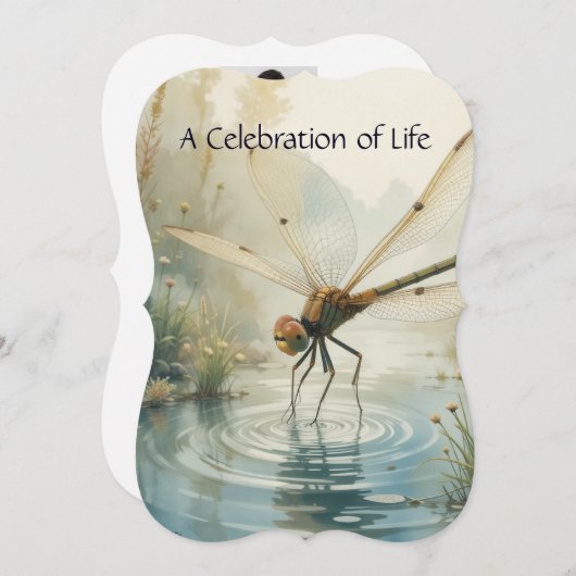 Gedächtnisdienst lädt Dragonfly Custom Art ein Einladung (Vorne/Hinten)