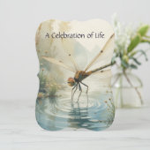 Gedächtnisdienst lädt Dragonfly Custom Art ein Einladung (Stehend Vorderseite)