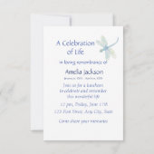 Gedächtnisdienst lädt Dragonfly White-Blume ein Einladung (Rückseite)