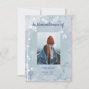 Gedächtnisdienst lädt Dragonfly White-Blume ein Einladung