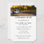 Gedächtnisdienst lädt Herbstlaub zur Autostraße ei Einladung (Rückseite)