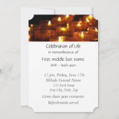 Gedächtnisdienst lädt Kerzenlicht ein Einladung (Rückseite)