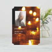 Gedächtnisdienst lädt Kerzenlicht ein Einladung (Stehend Vorderseite)