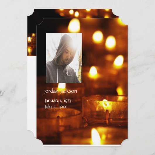 Gedächtnisdienst lädt Kerzenlicht ein Einladung (Vorne/Hinten)