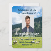 Gedächtnisdienst lädt Schafzucht zum Bauer ein Einladung (Rückseite)