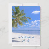 Gedächtnisdienst lädt tropisches Strandparadies ei Einladung (Rückseite)