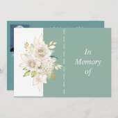 Gedächtnisdienst lädt Wild White Rose Custom ein Einladung (Vorne/Hinten)