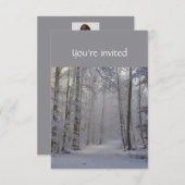 Gedächtnisdienst lädt Winterschneewaldbäume ein Einladung (Vorne/Hinten)
