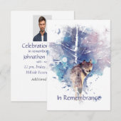 Gedächtnisdienst lädt Wolf Wildlife Art ein Einladung (Vorne/Hinten)