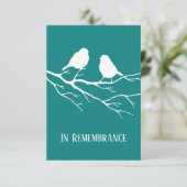 Gedächtnisdienst lädt zwei Vogelarten zur Silhouet Einladung (Stehend Vorderseite)