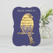 Gedächtnisdienst Musik mit Vogel einladen Einladung (Stehend Vorderseite)