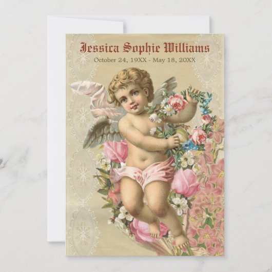 Gedächtnisdienst Vintager Viktorianischer Engeltod Ankündigung (Vorderseite)