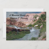 Gedächtnisdienst Wasserfall Landschaft Einladung (Vorderseite)