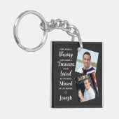 Gedächtniserinnerung Gedicht Imitate Leather Foto Schlüsselanhänger (Vorderseite links)