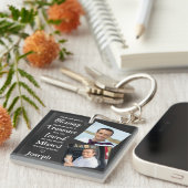 Gedächtniserinnerung Gedicht Imitate Leather Foto Schlüsselanhänger (Vorderseite rechts)