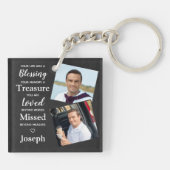 Gedächtniserinnerung Gedicht Imitate Leather Foto Schlüsselanhänger (Rückseite)