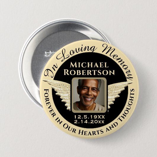 Gedächtniserinnerung im Foto lieben Button (Vorne & Hinten)