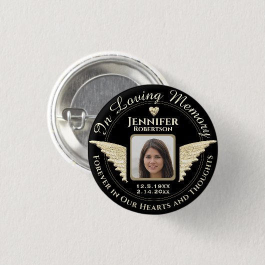 Gedächtniserinnerung im Foto lieben Button (Vorne & Hinten)